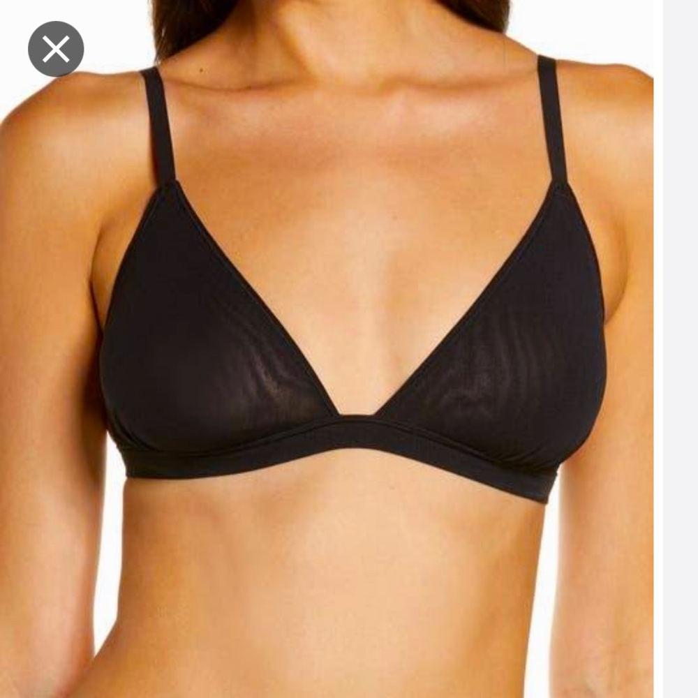 SKIMS mesh triangle bralette onyx size XS